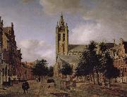Jan van der Heyden Old church landscape Sweden oil painting artist